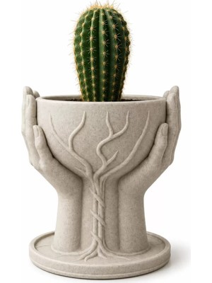 TeknoKapsül Mermer Desenli̇ Hand Of Tree Vazo