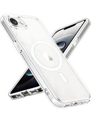 TeknoKapsül Apple iPhone 16E Kılıf Magneticsafe Şeffaf Silikon - Şeffaf