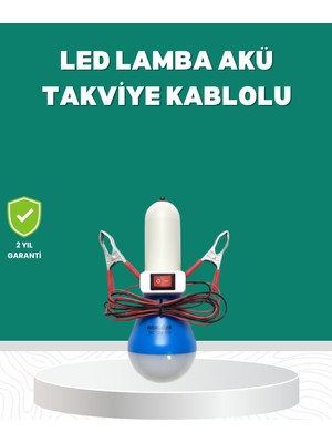 TeknoKapsül Aküden Çalışan 12V LED Ampul Taşınabilir Kullanım -
