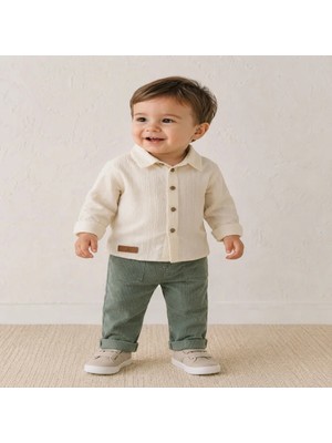 Almira Anne Bebek Erkek Bebek Müslin Kumaşlı Gömlek- Pantolon Takım