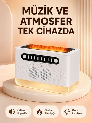Astraltech Çok Fonksiyonlu Hoparlör 8 Beyaz Gürültü Renkli Gece Lambası