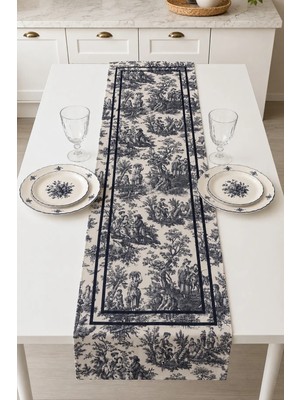 40X140CM Dokuma Leke Tutmaz Baskılı Tay Tüyü Kumaş Masa Örtüsü Dekoratif Runner Yıkanabilir