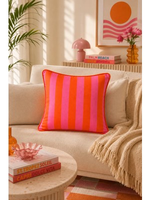 Dijital Baskılı Dekoratif Çift Taraflı Renkli Desen Kırlent Yastık Kılıfı 45X45 cm