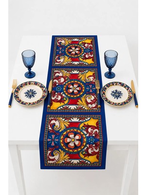 40X140CM Dokuma Leke Tutmaz Baskılı Tay Tüyü Kumaş Masa Örtüsü Dekoratif Runner Yıkanabilir