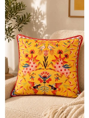 Dijital Baskılı Dekoratif Çift Taraflı Renkli Desen Kırlent Yastık Kılıfı 45X45 cm