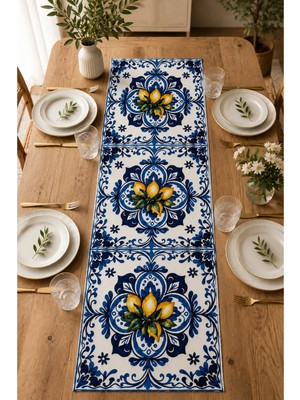40X140CM Dokuma Leke Tutmaz Baskılı Tay Tüyü Kumaş Masa Örtüsü Dekoratif Runner Yıkanabilir