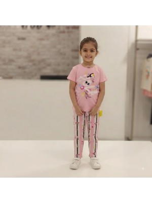 Almira Anne Bebek Kız Çocuk Hola Tropical Yazılı Kısa Kollu Pijama Takımı