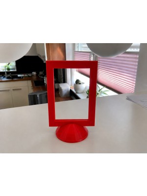 Kentex 3D Baskı Modern Fotoğraf Çerçevesi - Masaüstü ve Raf Üstü Dekoratif Resimlik-Kırmızı