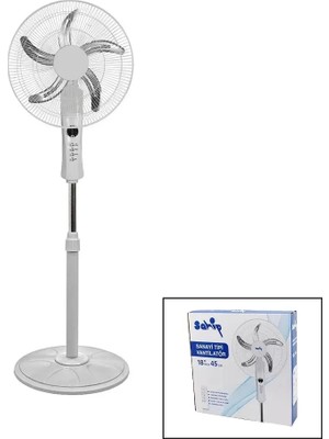 Uzaktan Kumandalı Vantilatör - Sanayi Tipi - 5 Metal Pervaneli - 3 Kademe Hız Ayarlı Midastech