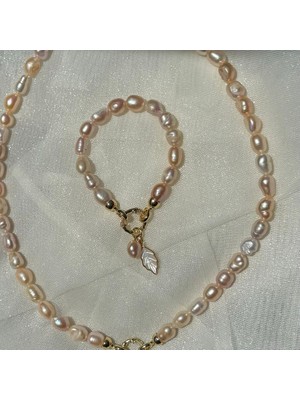İncie Pembe Barok Inci Set