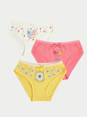 Almira Anne Bebek Kız Çocuk Kalp -Balon - Çiçek Desenli 3 'lü Slip