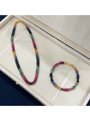 İncie Safir-Zümrüt-Yakut Set