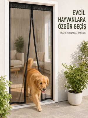 Epilons Mıknatıslı File Kapı Sinekliği Balkon Bahçe Teras ve Mutfak Için Pratik Kullanım