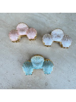 Nes Design Üçlü Istiridye Metal Mandal Toka -Pembe