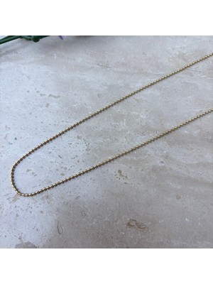 Nes Design 14K Özel Seri Boncuk Zincirli Kolye (45 Cm)
