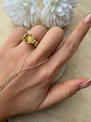 Nes Design Gold Detaylı Boho Yüzük