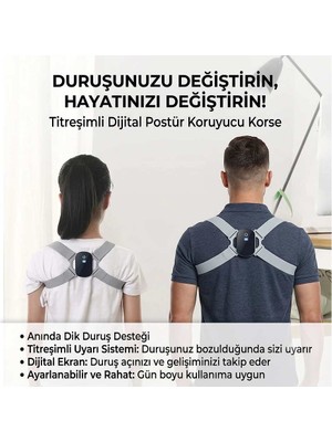 Evimdeyokyok Dijital Ekran Titreşimli Dik Durma Korsesi