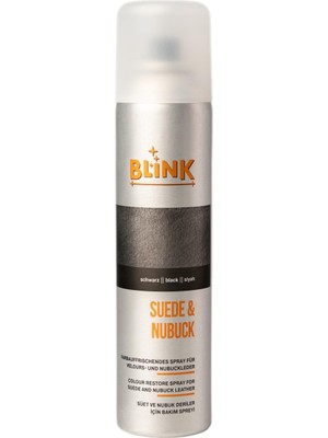 1001 Blink Süet ve Nubuk Deriler Için Renk Canlandırıcı Bakım Spreyi, 250ML, Siyah