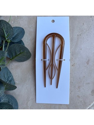 Nes Design Küçük Kemik Saç Pini (Kahverengi)
