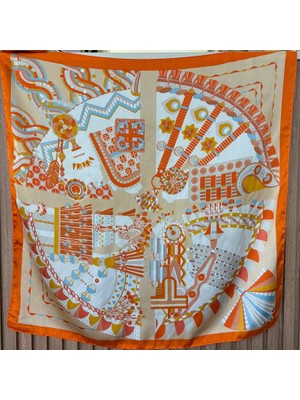 Nes Design Turuncu Panayır Fular (70X70)
