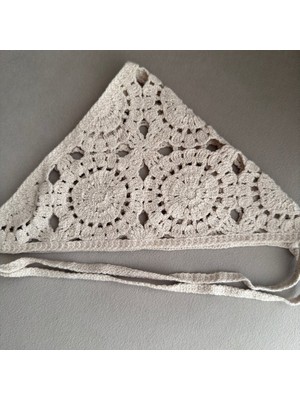 Nes Design Bej Örgü Bandana