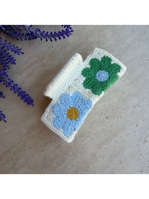 Nes Design Renkli Çiçek Motifli Örgü Mandal Toka