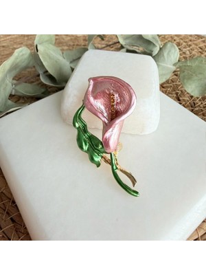 Nes Design Pembe Gala Çiçeği Broş