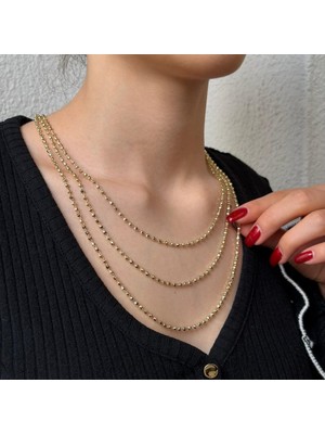 Nes Design Üç Boy Gold Dorica Zincirli Kolye