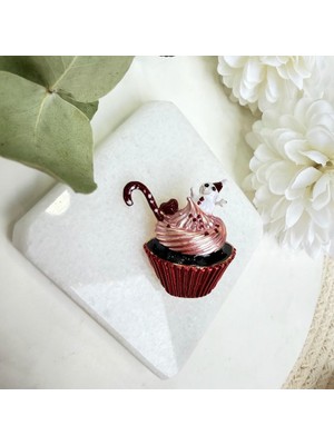 Nes Design Kardan Adamlı Pembe Cupcake Broş