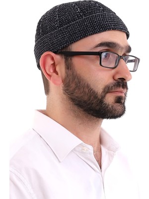 1001 Kışlık Kadife Takke Katlamalı Desenli