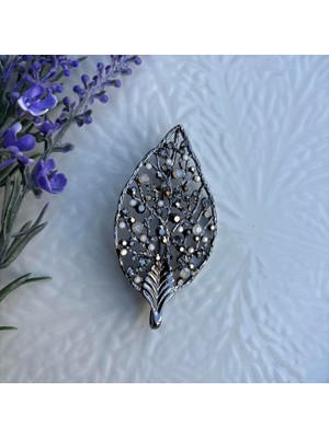 Nes Design Yaprak Broş (Füme)
