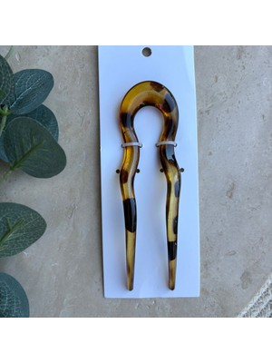 Nes Design Kıvrımlı Büyük Saç Pini Leopar Desenli