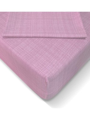 1001 Ranforce 120X200 cm Lastikli Çarşaf Seti - Pembe AT7607