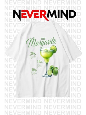 Mondschein The Margarita Baskılı Oversize Tişört - %100 Pamuk Unisex