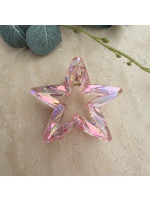 Nes Design Yıldız Mandal Toka (Hologramlı Pembe)