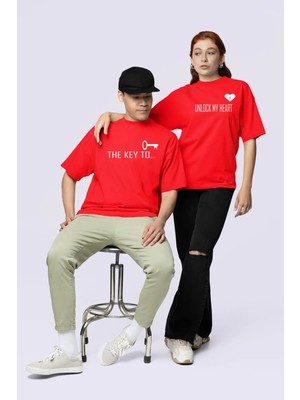 Mondschein Unisex Kadın Erkek The Key To Çift Sevgili T-Shirt 2'li Set Takım