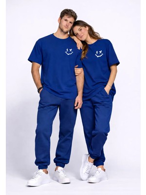 Mondschein Sevgili Kombini Çift Tişört Oversize Unisex Uyumlu Çift Kombin 2'li Set