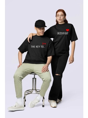 Mondschein Unisex Kadın Erkek The Key To Çift Sevgili T-Shirt 2'li Set Takım