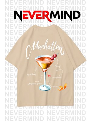 Mondschein Unisex Manhattan Kokteyl Oversize Tişört
