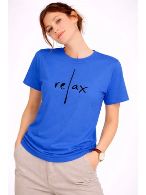 Mondschein Kadın Tişört Basic Minimal Baskılı Relax Yazılı Günlük Rahat Pamuklu