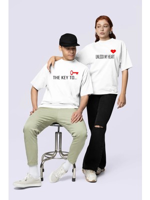 Mondschein Unisex Kadın Erkek The Key To Çift Sevgili T-Shirt 2'li Set Takım