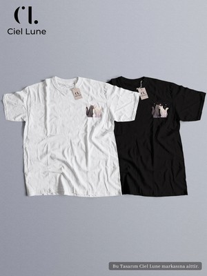 Mondschein Unisex Best Couple Baskılı Sevgili Çift Kombini Tasarım Oversize Tshirt 2li