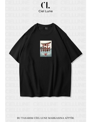 Mondschein Unisex Kadın Erkek Japan Baskılı Özel Tasarım Oversize T-Shirt