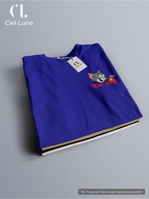 Mondschein Unisex Tom&jerry Yazılı Özel Tasarım - Oversize T-Shirt