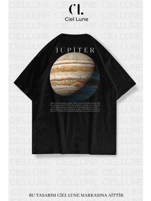 Mondschein Unisex Kadın Erkek Jupiter Baskılı Özel Tasarım Oversize T-Shirt