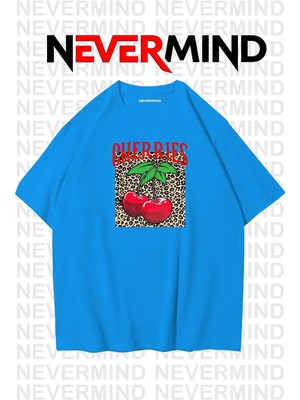 Mondschein Unisex Cherries Baskılı Oversize Tshirt