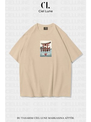 Mondschein Unisex Kadın Erkek Japan Baskılı Özel Tasarım Oversize T-Shirt