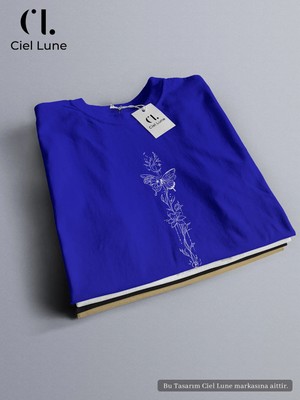 Mondschein Unisex Butterfly Flower Özel Tasarım - Oversize T-Shirt