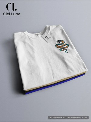 Mondschein Unisex Retro Snake Özel Tasarım - Oversize T-Shirt