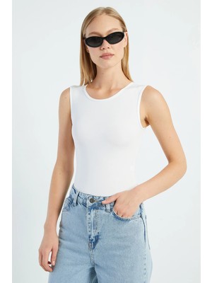 FullaModa Basic Bisiklet Yaka Çıtçıtlı Body
